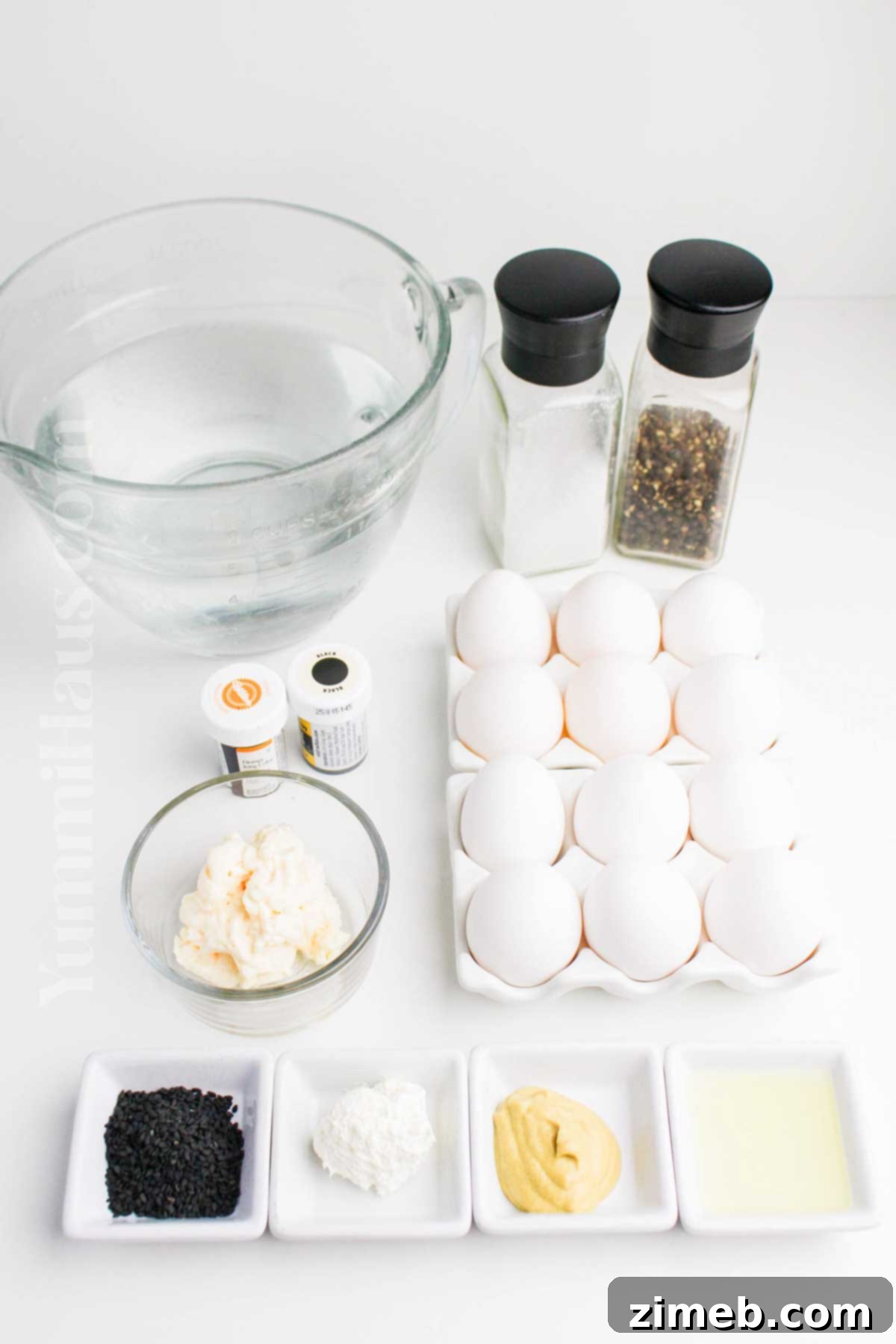 Spooky Deviled Eggs 4 Ingredients for Halloween Deviled Eggs.