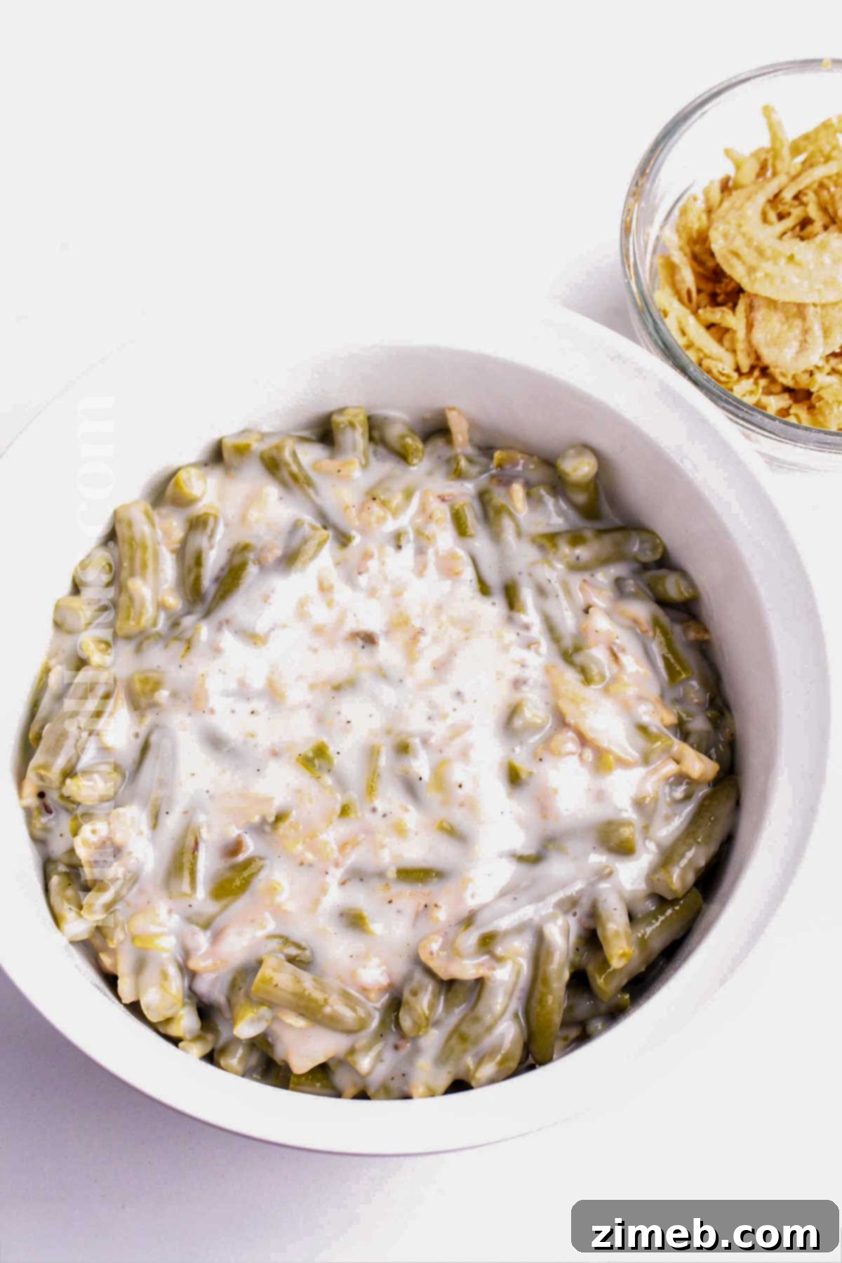 Ready to bake Green Bean Casserole.