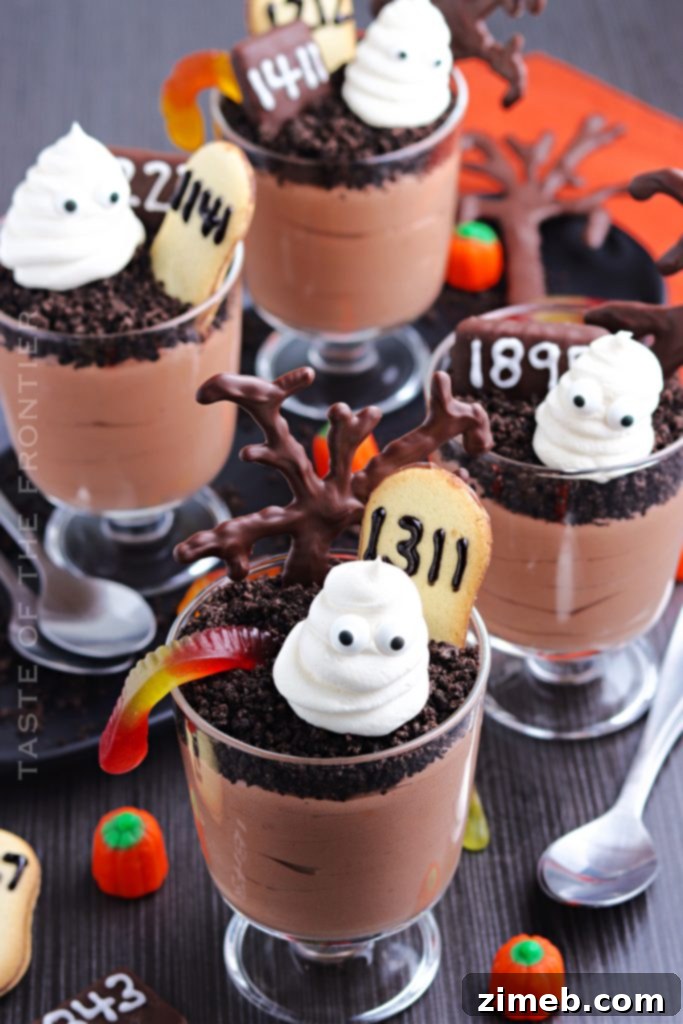 26 Spookily Simple Halloween Desserts 22 Recipe to Make Ghosts in the Graveyard Dessert