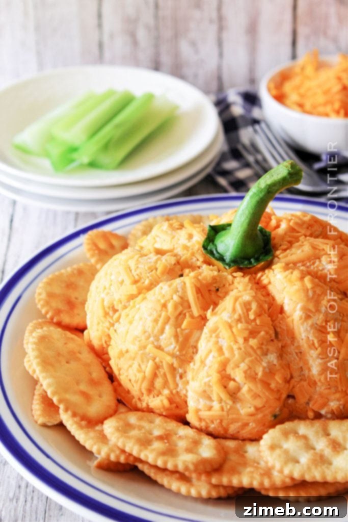 10 Ghoulish Halloween Party Treats 6 thanksgiving appetizers - festive Pumpkin Shaped Cheese Ball