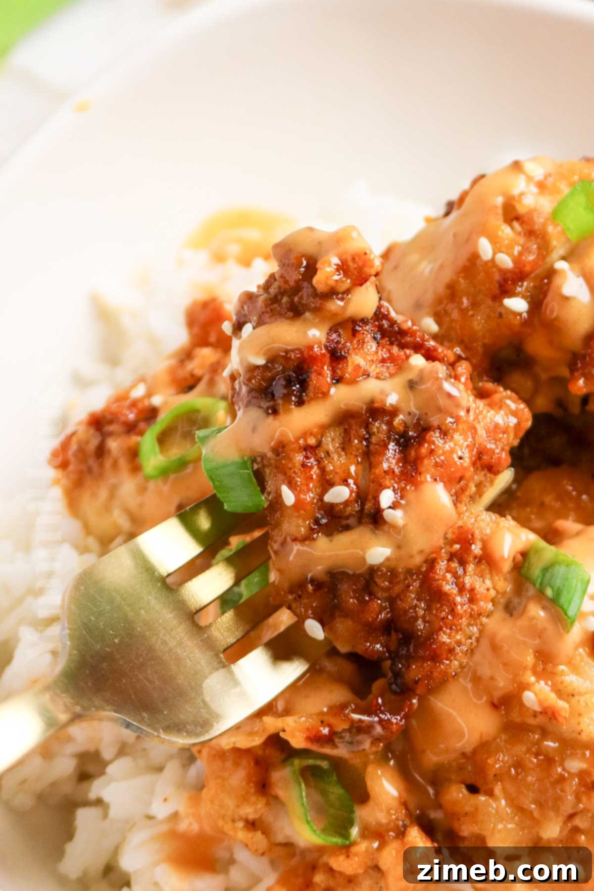 Spicy Bang Bang Chicken 15 sauce chicken on rice