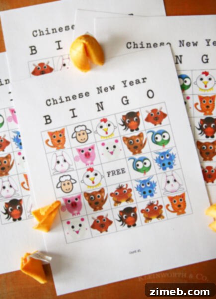 Master Cursive Handwriting Practice 18 Chinese New Year Bingo Printable - Cultural Game