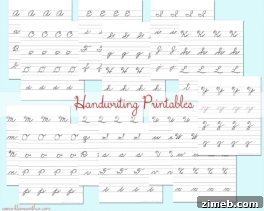 Master Cursive Handwriting Practice 5 Cursive Writing Practice Sheets for Kids