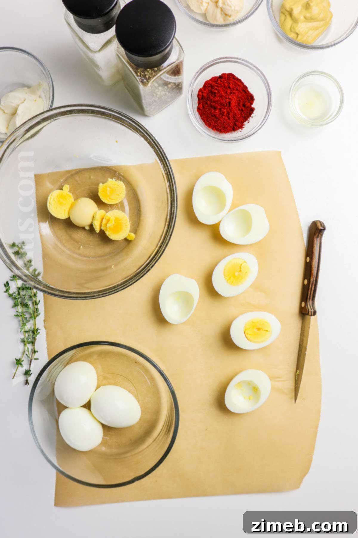 Festive Thanksgiving Deviled Eggs 5 making Deviled Eggs