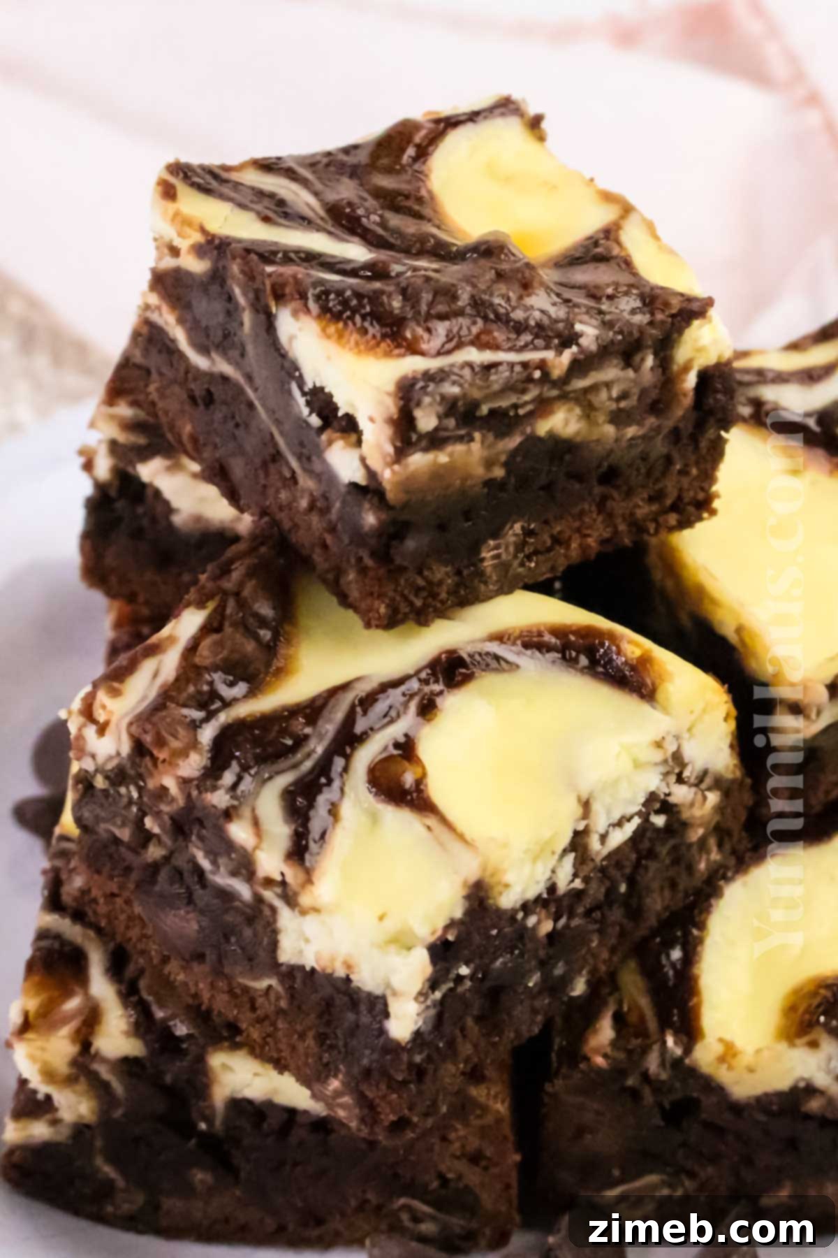 Cheesecake Chocolate Brownies recipe card image