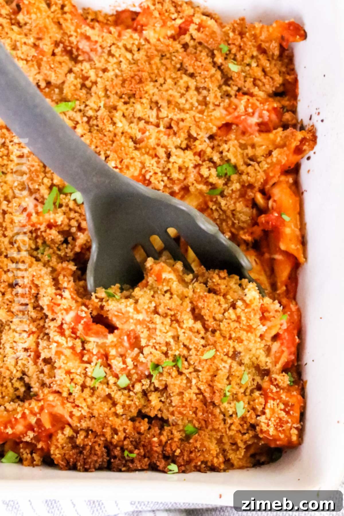 Baked pasta meal with chicken parmesan casserole ingredients