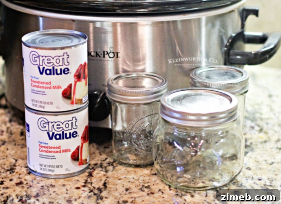 No-Fuss Crock Pot Dulce de Leche 4 ingredients crockpot caramel