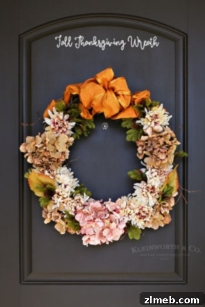 Elegant Fall Thanksgiving Wreath for seasonal celebration
