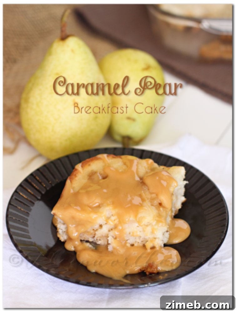 Delicious Caramel Pear Breakfast Cake made with Smart Balance