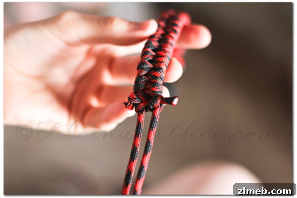 Handmade Fishtail Paracord Dog Collar 17 Trimming and melting paracord ends for a clean finish