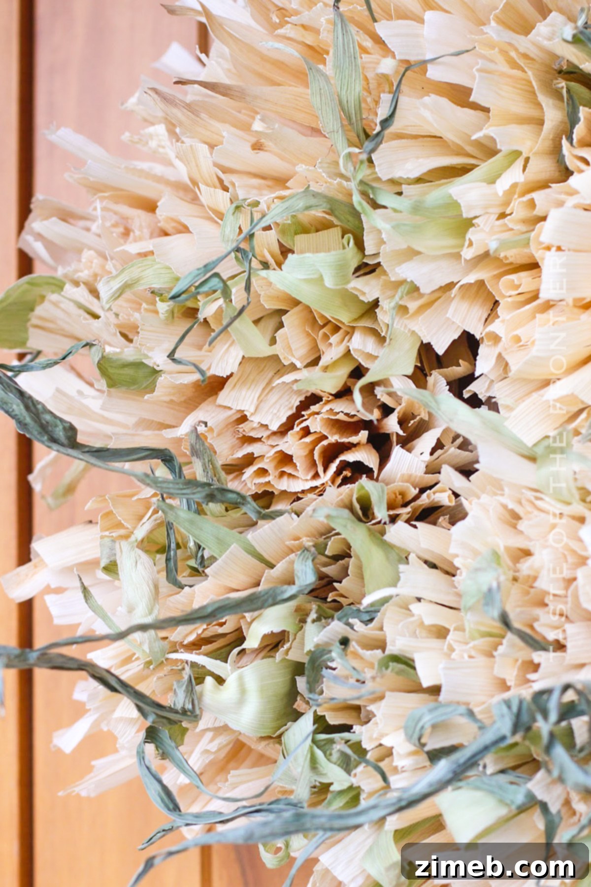Rustic Corn Husk Wreath 3 Raw Husk Wreath Tutorial - Step-by-Step Fall Decor DIY