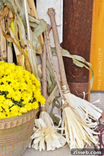Rustic Corn Husk Wreath 8 Corn Husk Brooms - Fun Fall Craft Decor Idea