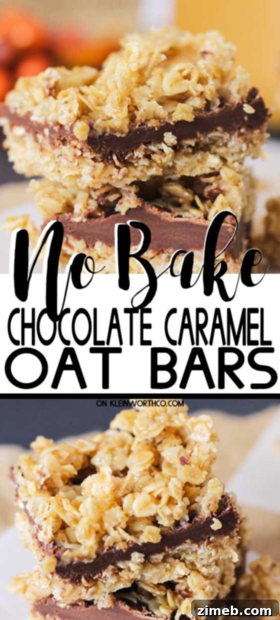 Irresistible No-Bake Chocolate Caramel Oat Bars 2 No-Bake Chocolate Caramel Oat Bars - The Perfect Fall Treat