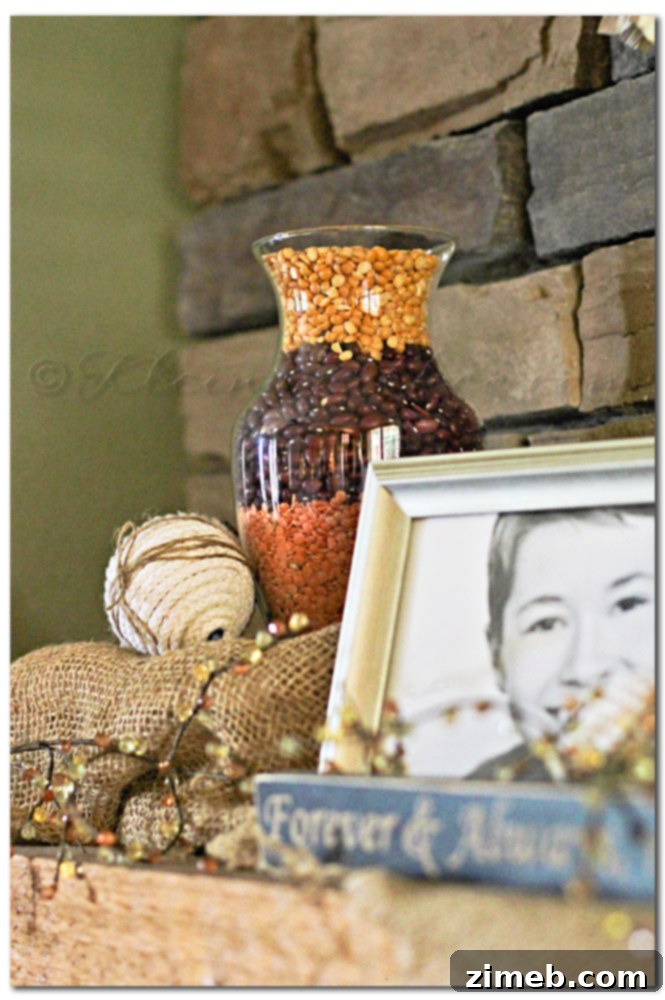 Rustic Fall Mantle - Amber Bead Garland