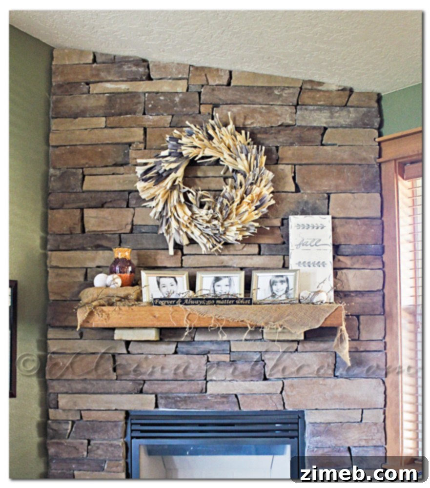 Rustic Fall Mantle - Dried Beans in Vase
