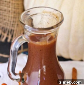 Close-up of Homemade Pumpkin Spice Syrup in a jar