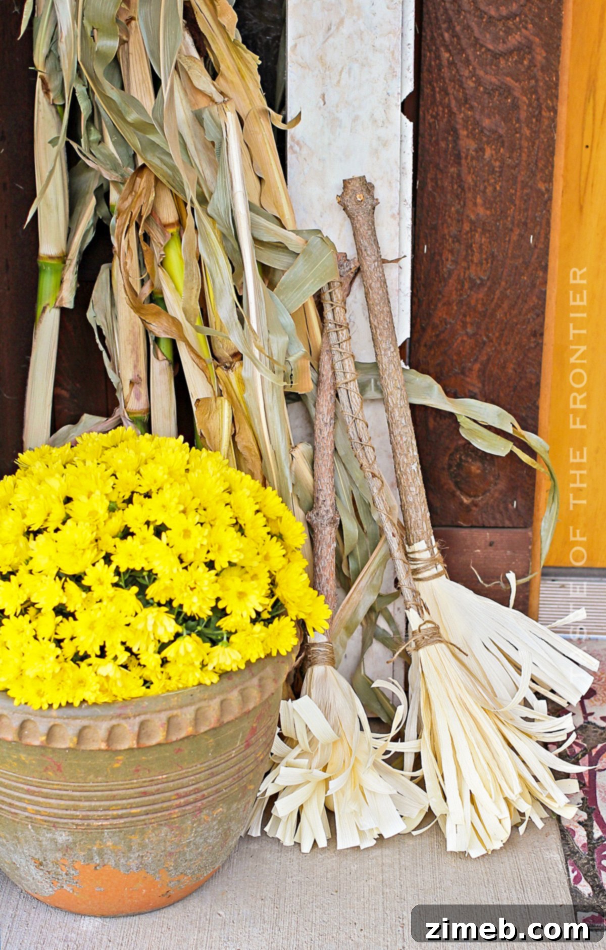 Handwoven Corn Husk Brooms 5 DIY Halloween Decorating with Corn Husk Brooms