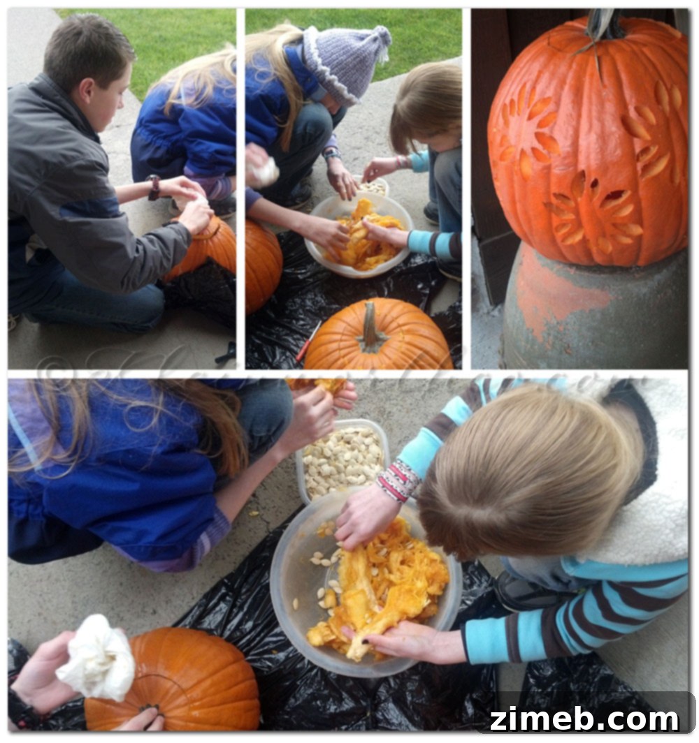 Family enjoying Pumpkin Masters Creative Carving with kids