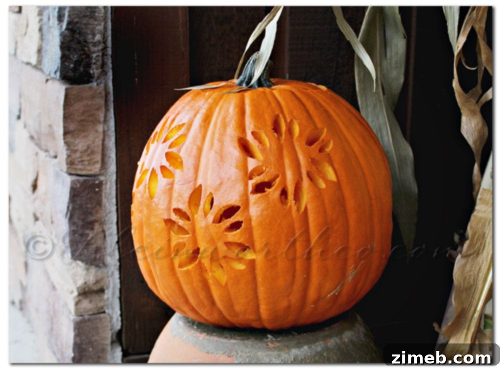 Finished Pumpkin Masters carved pumpkin display