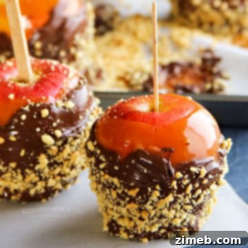 Chocolate Peanut Covered Caramel Apples for Halloween