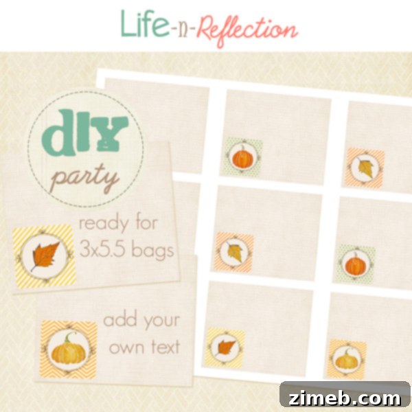 Easy Crock Pot Cinnamon & Brown Sugar Applesauce 2 Decorative fall-themed bag top tags for homemade goodies.