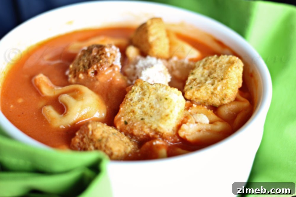 Velvety Tomato Tortellini Soup 4 Creamy Tomato Tortellini Soup