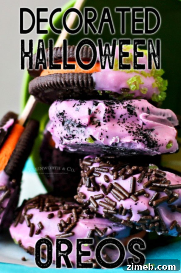 Monster Oreo Pops 7 Close-up of Halloween Oreo Pops showing details of decoration