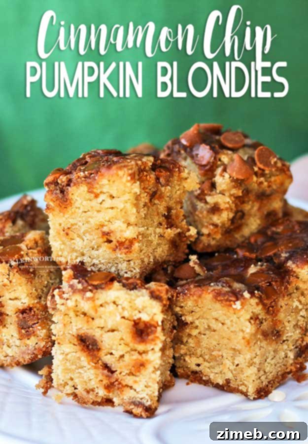 Golden Cinnamon Chip Pumpkin Blondies 19 Cinnamon Chip Pumpkin Blondies