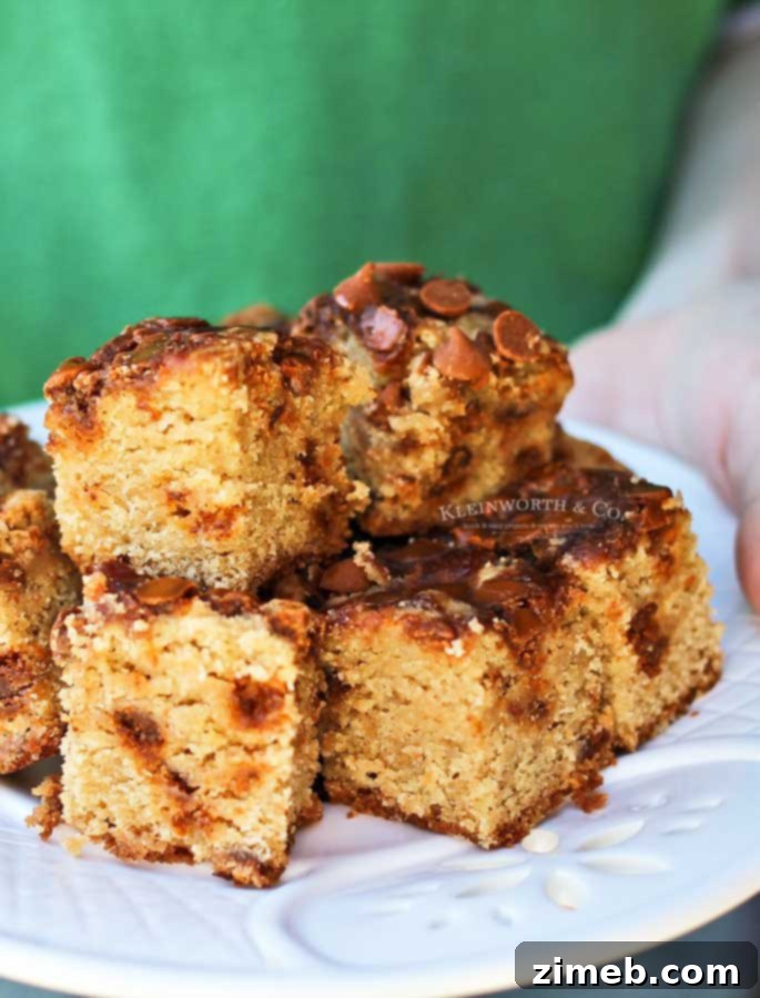 Golden Cinnamon Chip Pumpkin Blondies 6 holiday dessert - Pumpkin Blondies