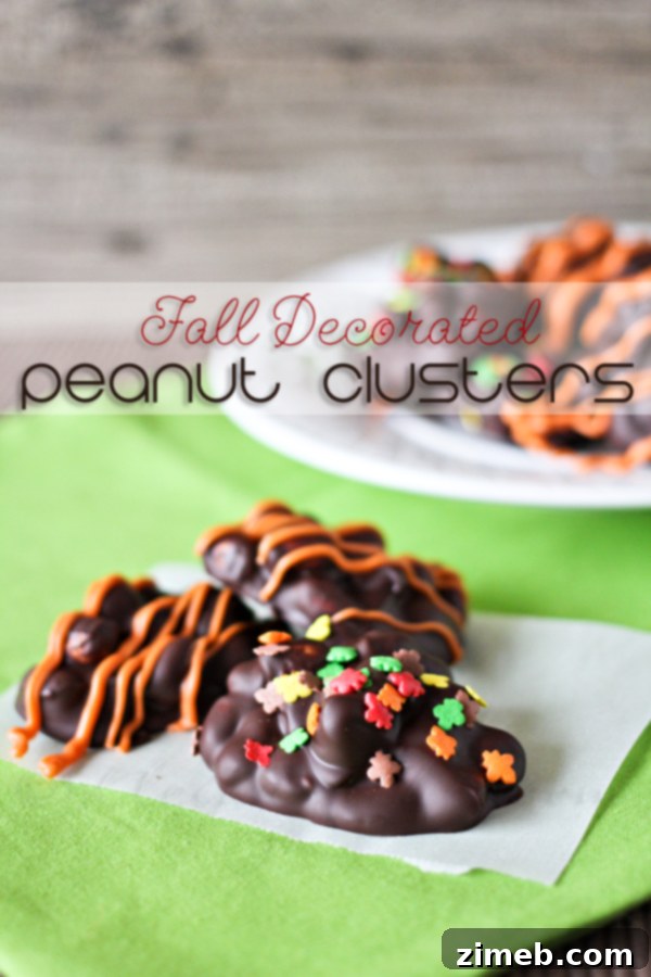 Close-up of Fall Decorated Peanut Clusters showcasing their texture