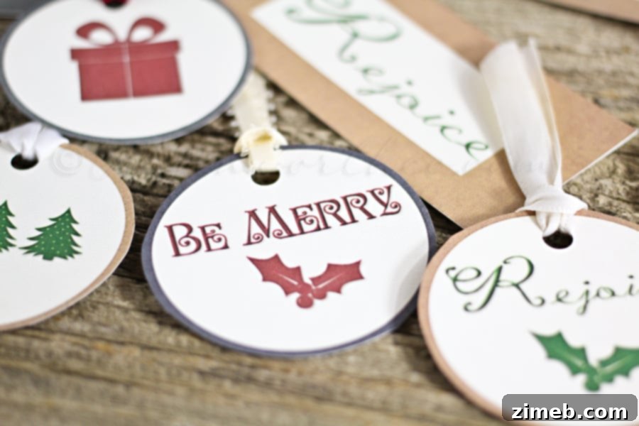 Christmas Gift Tag Printables on Our Festive Blog Hop 5 Christmas Gift Tag Printable ~ Versatile tags for all your holiday packaging.