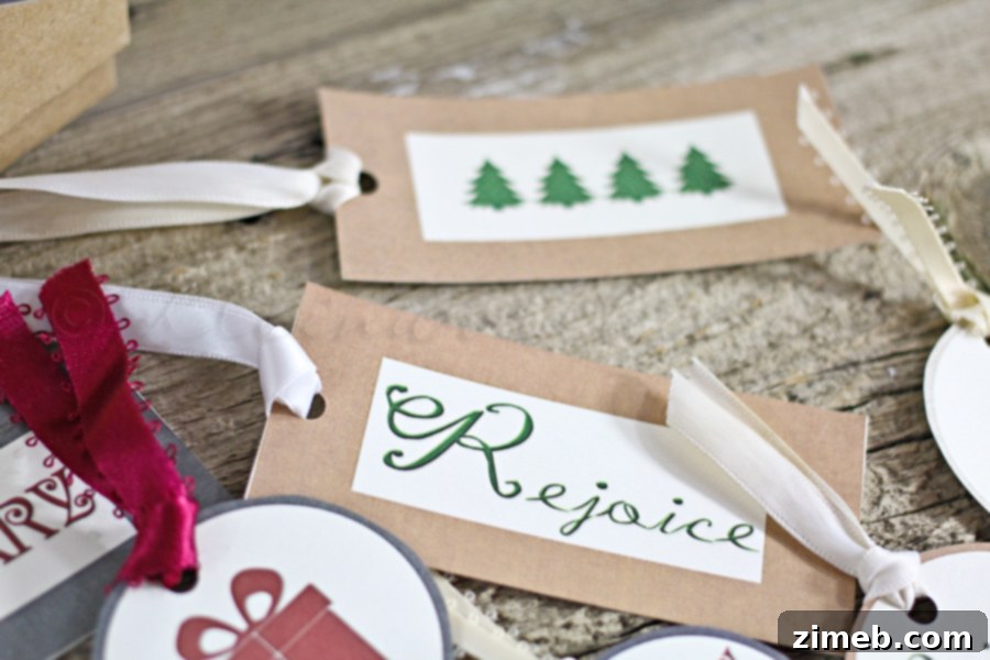 Christmas Gift Tag Printables on Our Festive Blog Hop 6 Christmas Gift Tag Printable ~ Choose between round or rectangular shapes for your gifts.