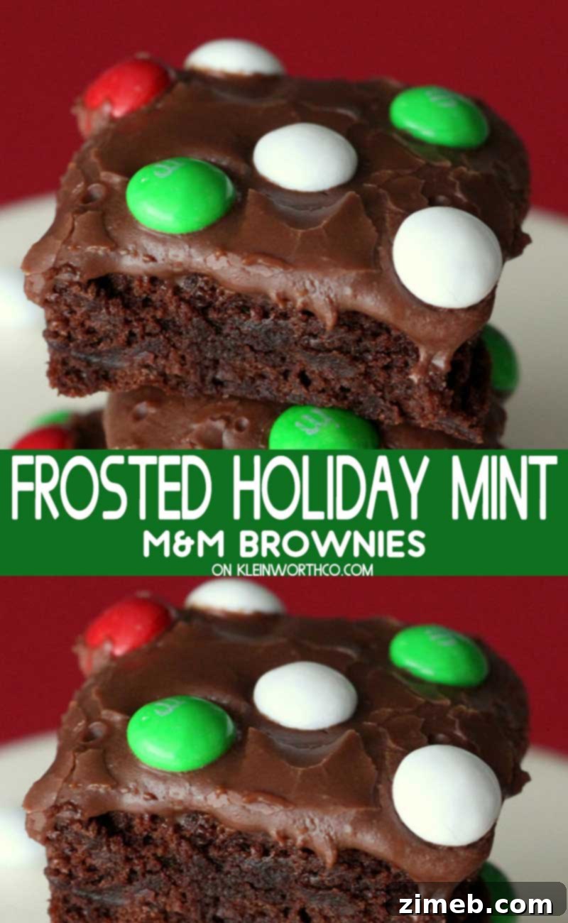 Festive Frosted Mint M&M Brownies 2 Delicious Frosted Holiday Mint M&M Brownies for Christmas