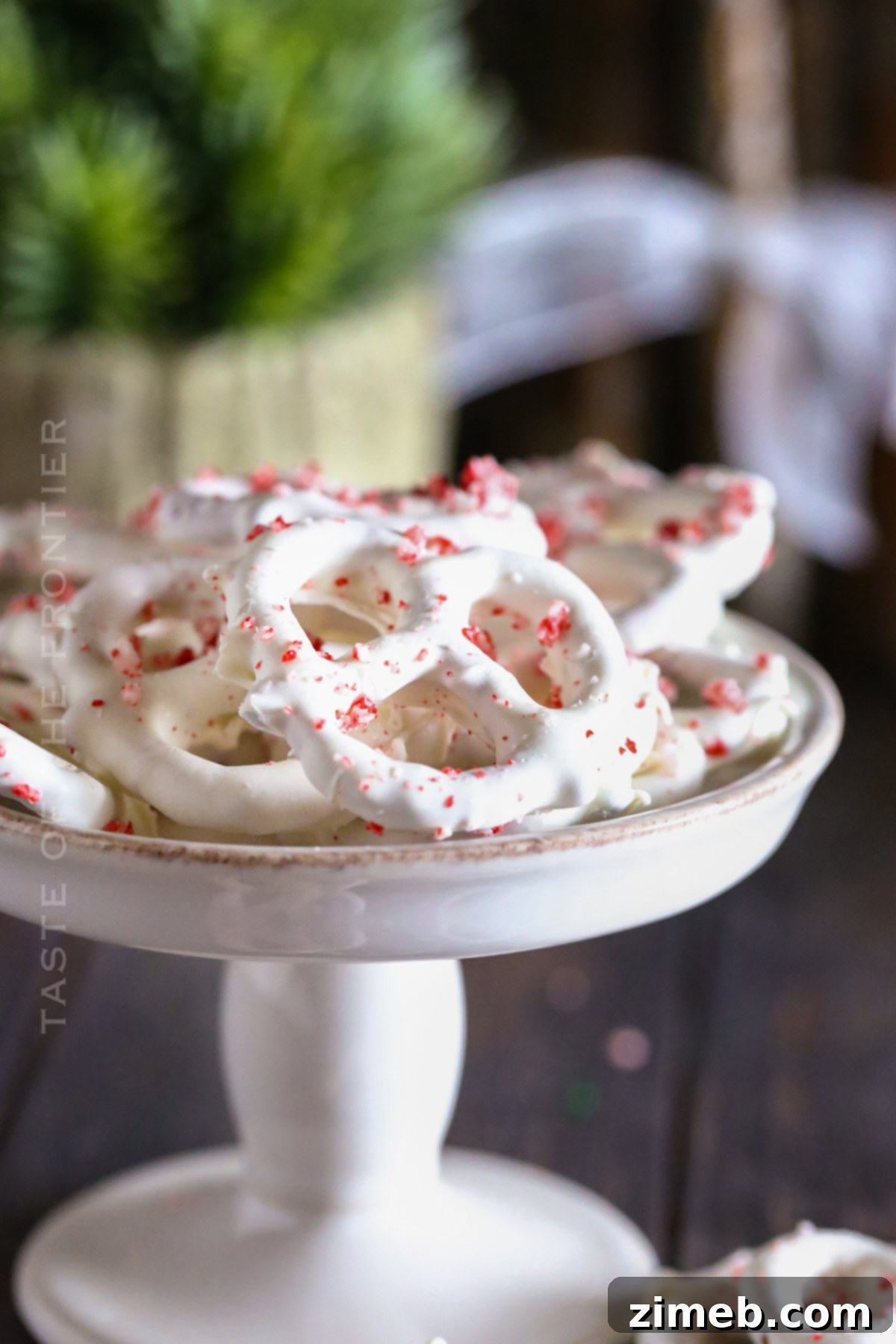 Candy Cane White Chocolate Pretzels 8 christmas pretzels