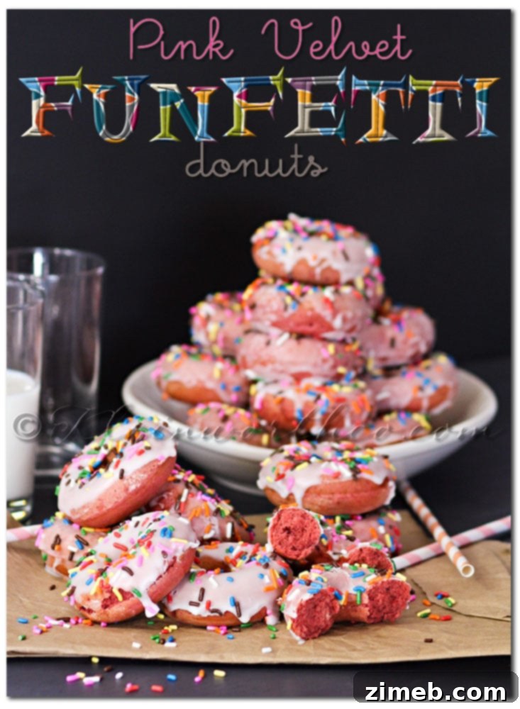 Bite-Sized Bliss: Top Mini Donut Recipes 7 Pink Velvet Funfetti Donuts - Festive & Fun Mini Donuts