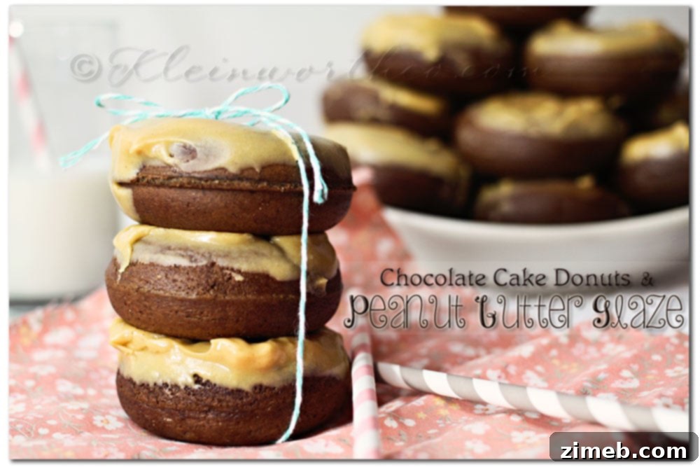 Bite-Sized Bliss: Top Mini Donut Recipes 9 Chocolate Cake Donuts & Peanut Butter Glaze - Decadent Flavor Combination