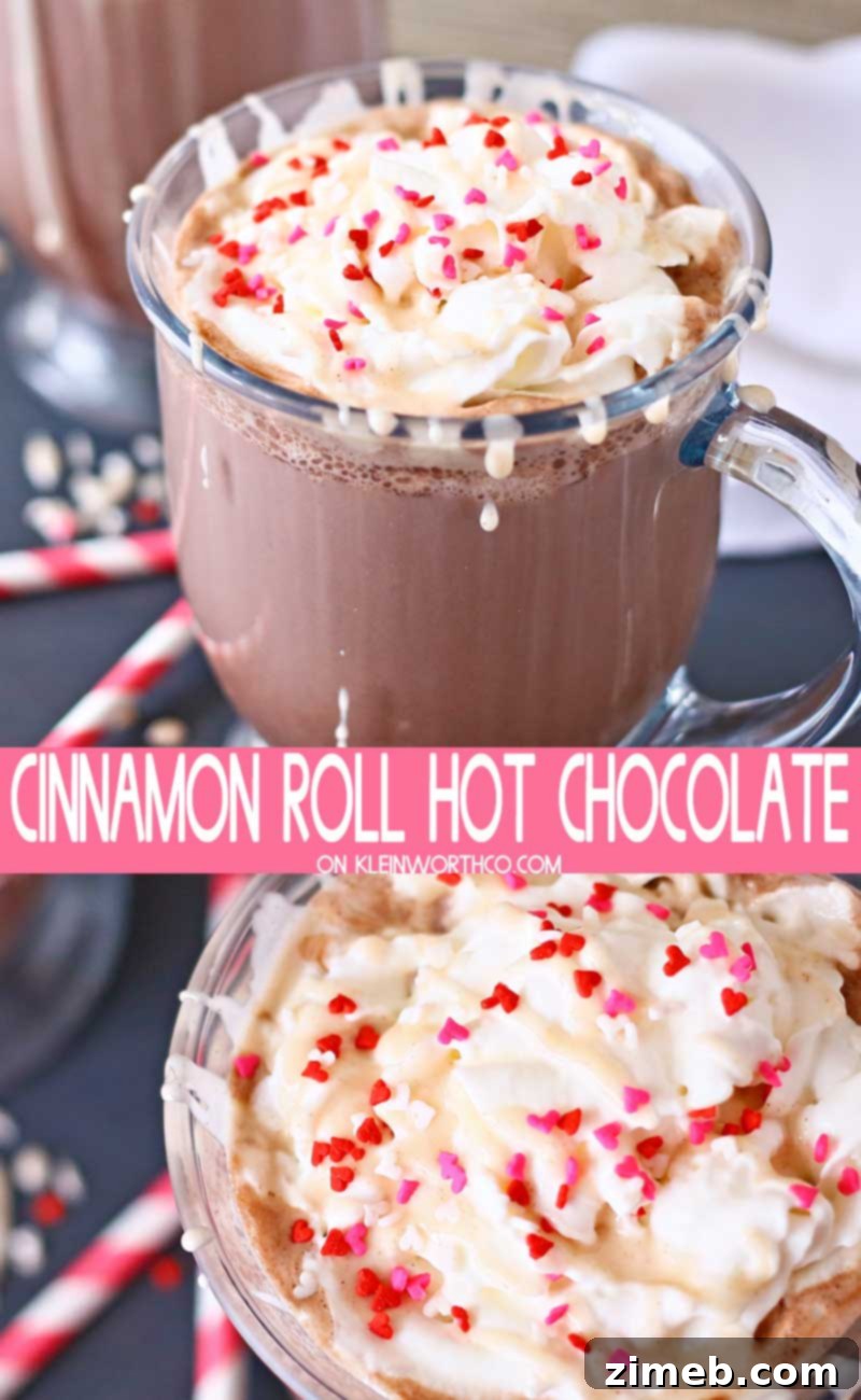 Cinnamon Swirl Hot Cocoa 2 Cinnamon Roll Hot Chocolate - a rich and creamy winter drink recipe