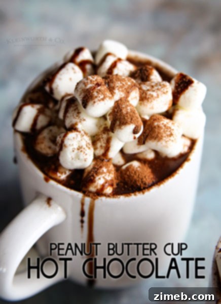Cinnamon Swirl Hot Cocoa 8 Peanut Butter Cup Slow Cooker Hot Chocolate - decadent drinks