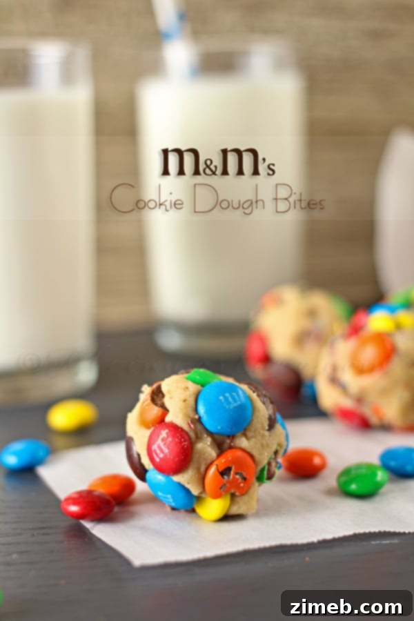 Cinnamon Swirl Hot Cocoa 10 M&M's Cookie Dough Bites - desserts for hot chocolate