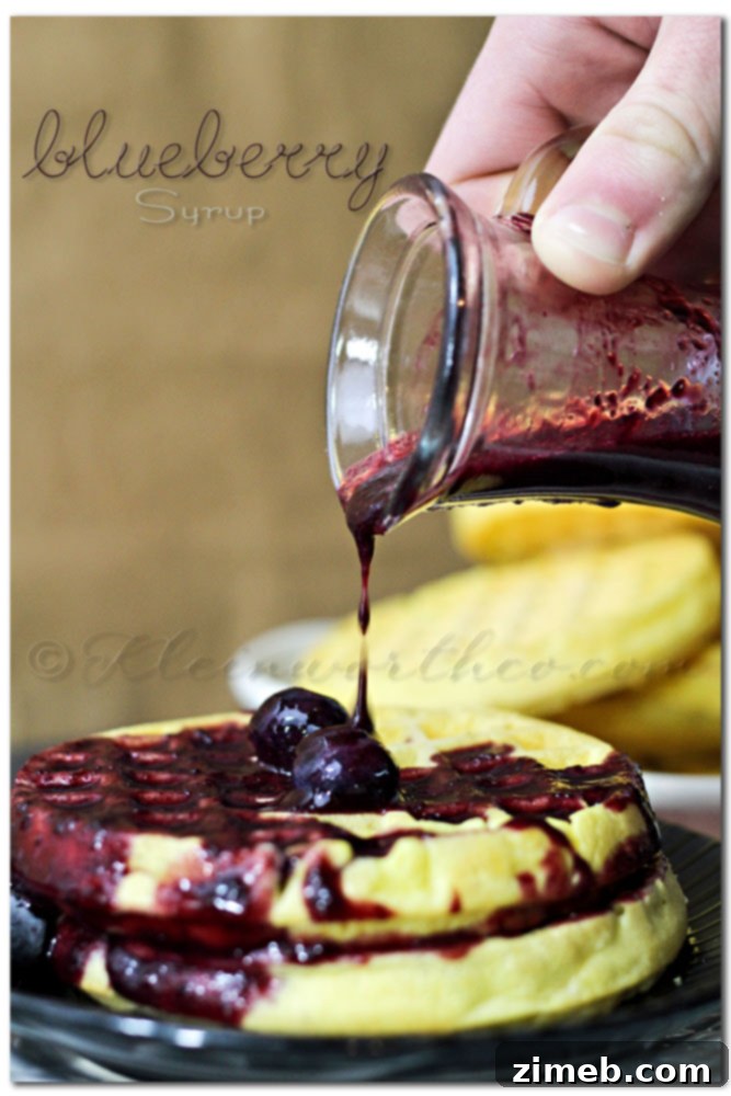 Roasted Coffee Concentrate 7 Delicious homemade Blueberry Syrup poured over fresh blueberries, a vibrant and fruity topping.
