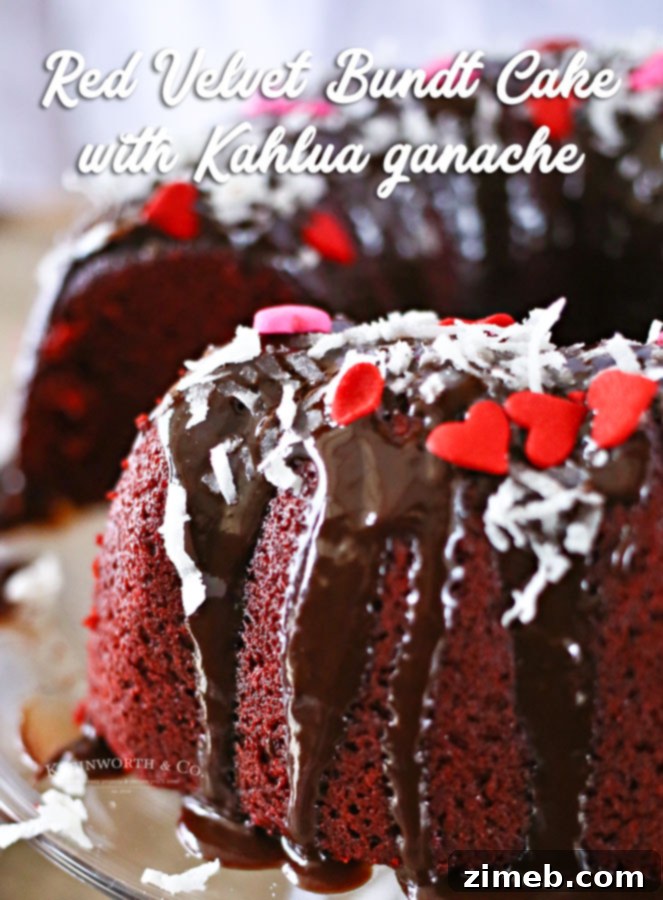 Red Velvet Bundt Cake with Kahlua Ganache