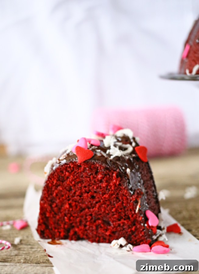 Red Velvet Bundt Cake w/ Kahlua Ganache