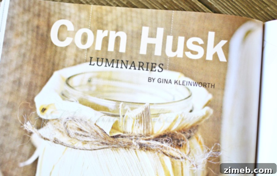 Spotlighted by Green Craft Magazine 5 Green Craft Magazine spread featuring the Corn Husk Luminaries