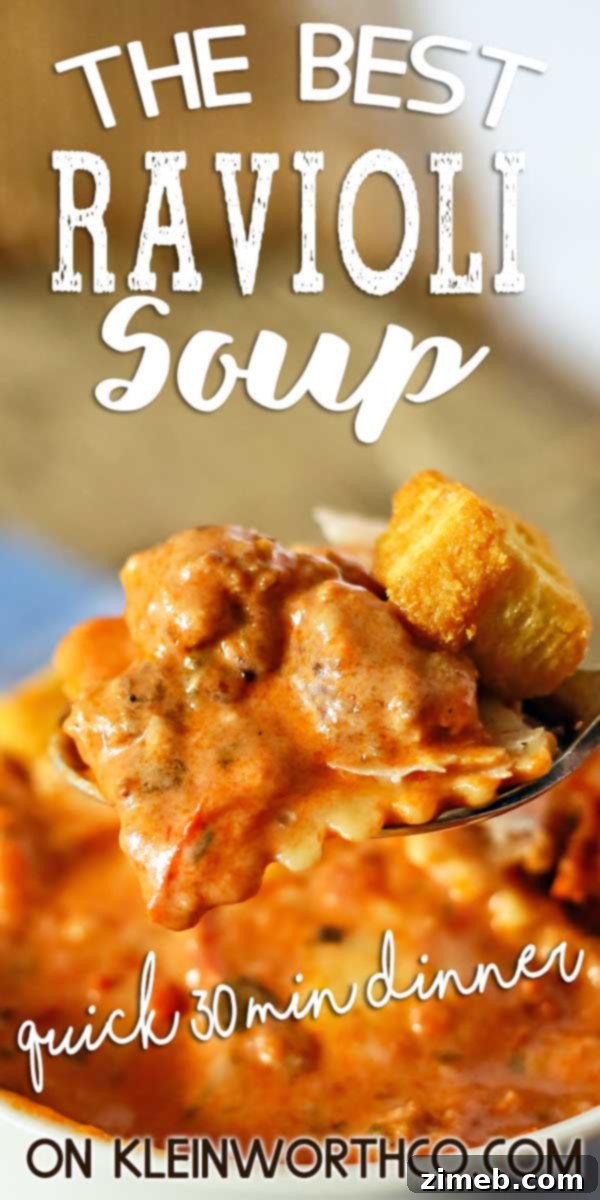 Tuscan Ravioli Comfort Bowl 2 Tuscan Ravioli Soup - a hearty and easy dinner recipe with beef, sausage, spinach, and cheese