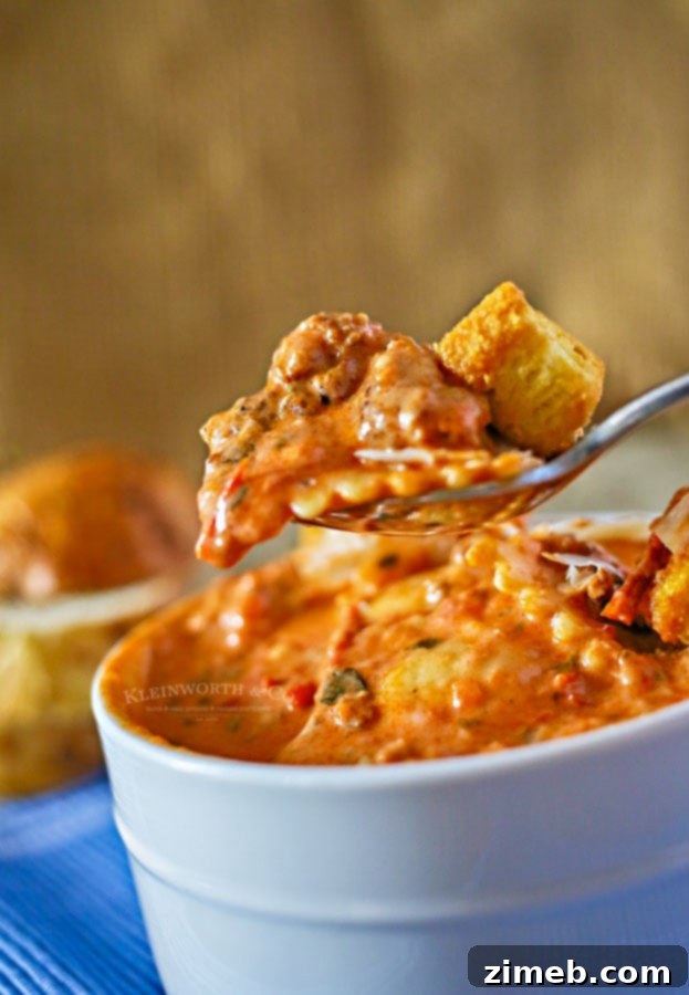 Tuscan Ravioli Comfort Bowl 13 Sausage Ravioli Soup - a comforting Italian-inspired meal