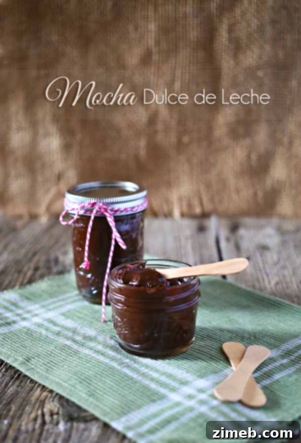 Close-up of creamy Mocha Dulce de Leche