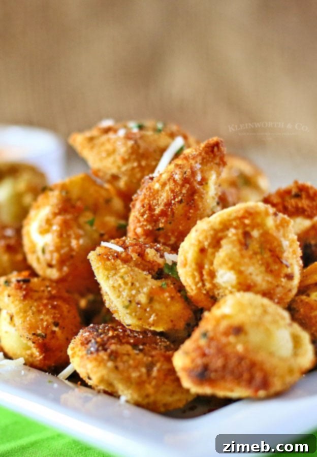 Ingredients for breading tortellini: flour, eggs, and seasoned breadcrumbs