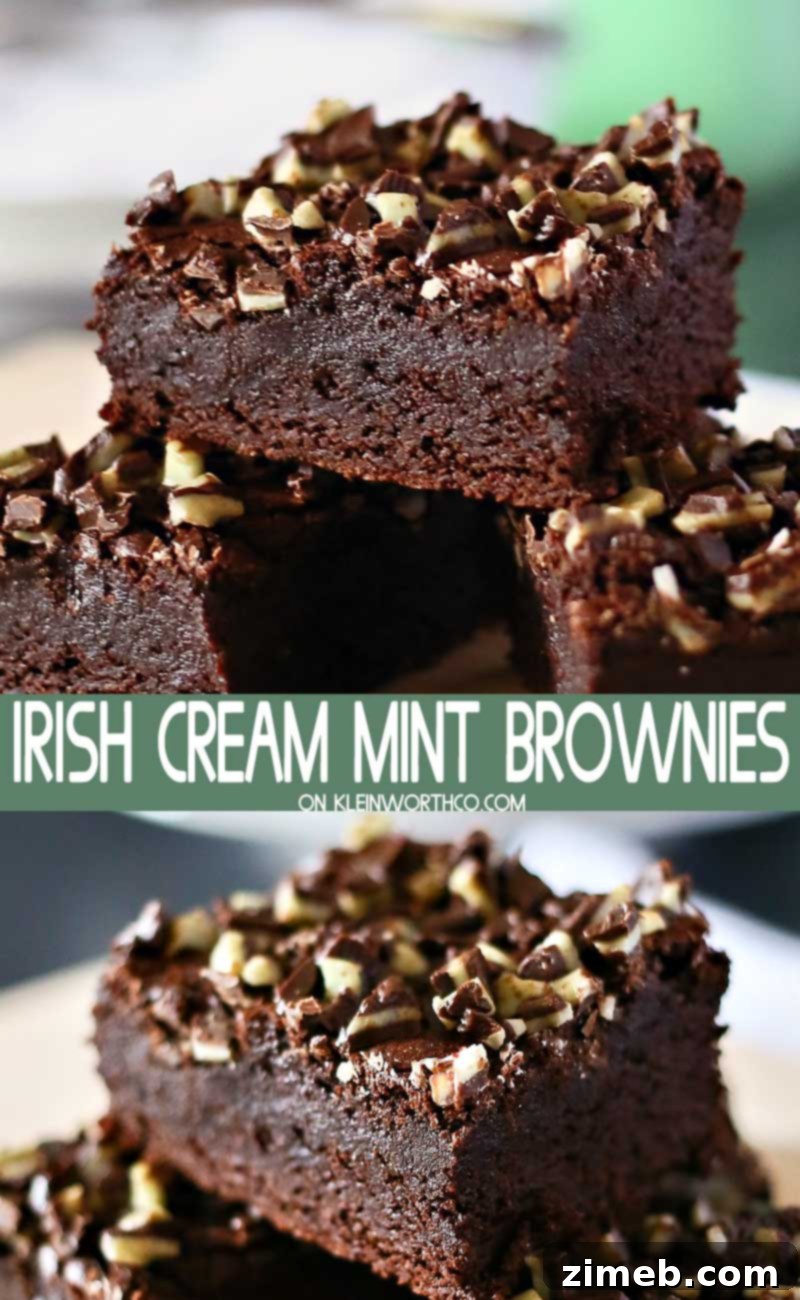 Decadent Irish Cream Mint Brownies 2 Irish Cream Mint Brownies