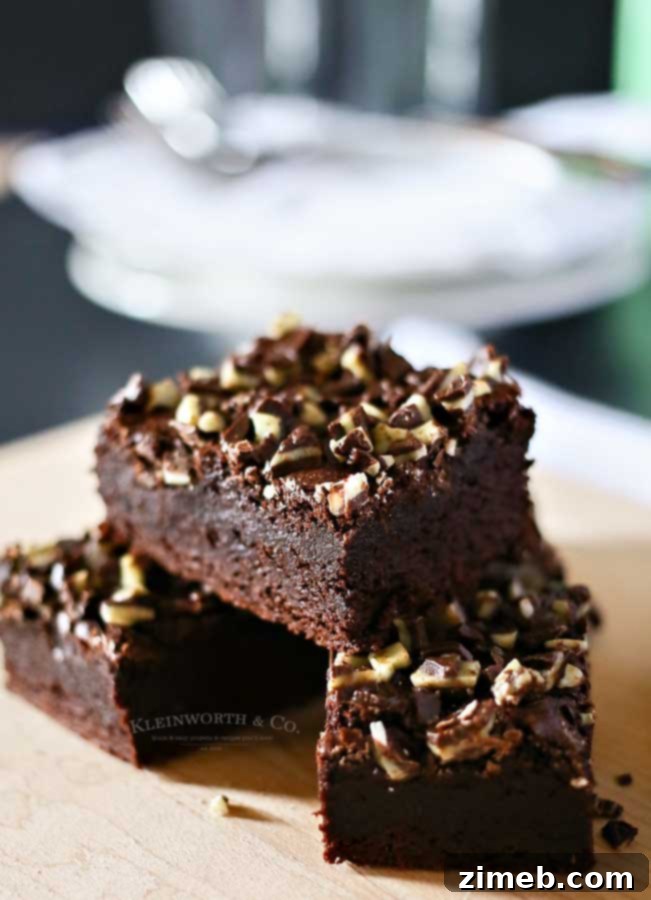 Decadent Irish Cream Mint Brownies 4 Boozy brownies - Irish Cream Mint Brownies