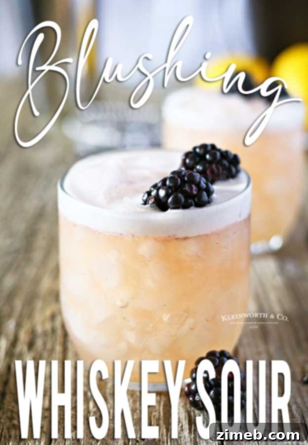 Ruby Whisper Sour 8 Recipe for Blushing Whiskey Sour cocktail